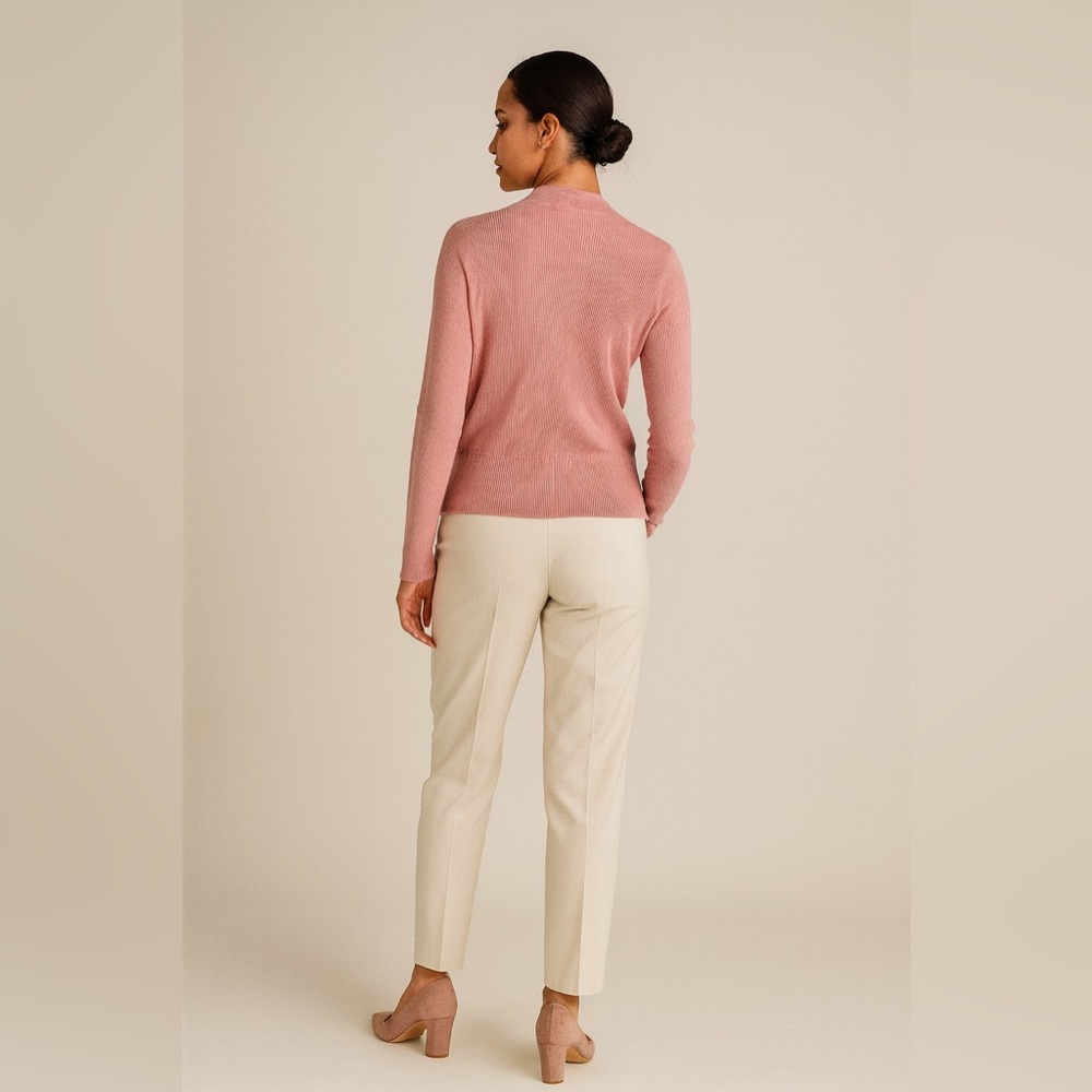 Soho New York & Company Jeans Pink Ribbed Mock Neck Sweater Pullover – Size L - Picture 4 of 14